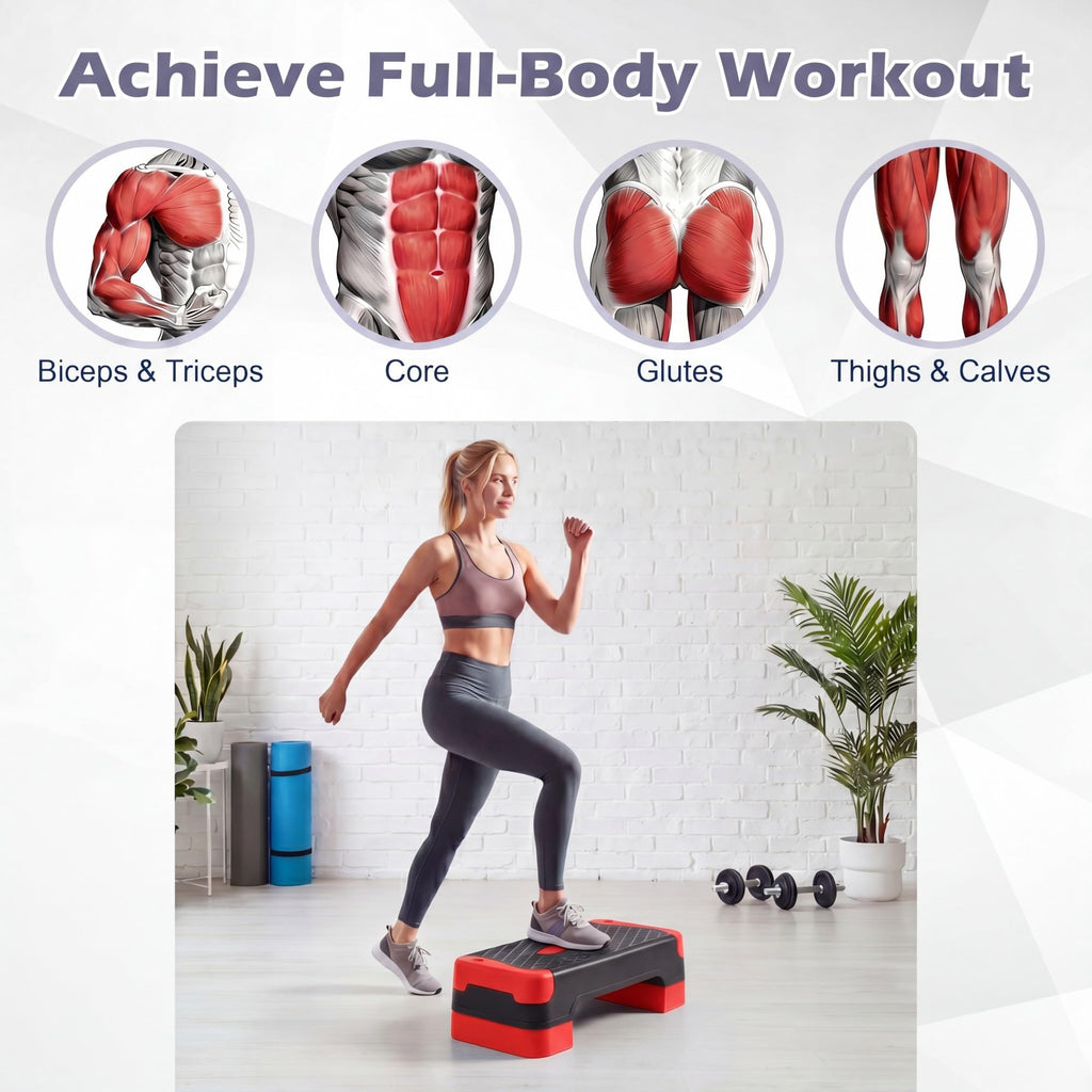 Aerobic Step Platform with Risers & Resistance Bands P439