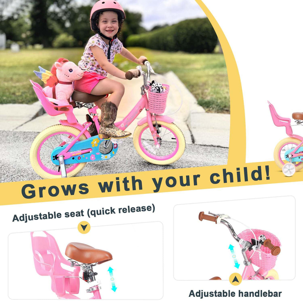12-20 Inch Kids Bike with Training Wheels P95315