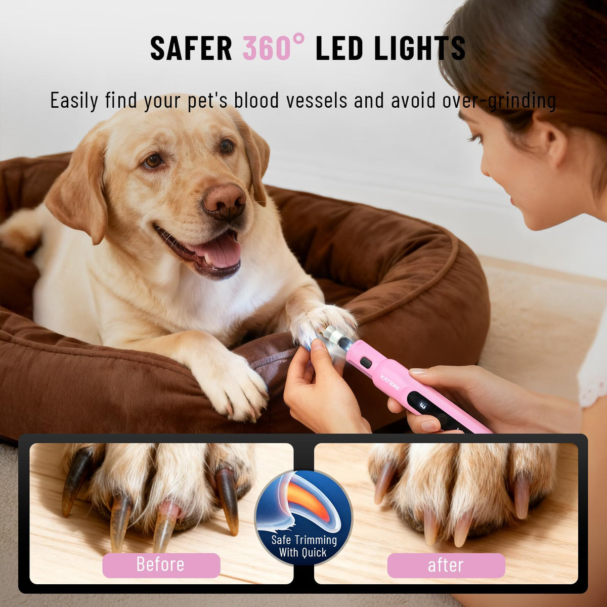 5 Speed Quiet Electric Dog Nail Grinder B68327
