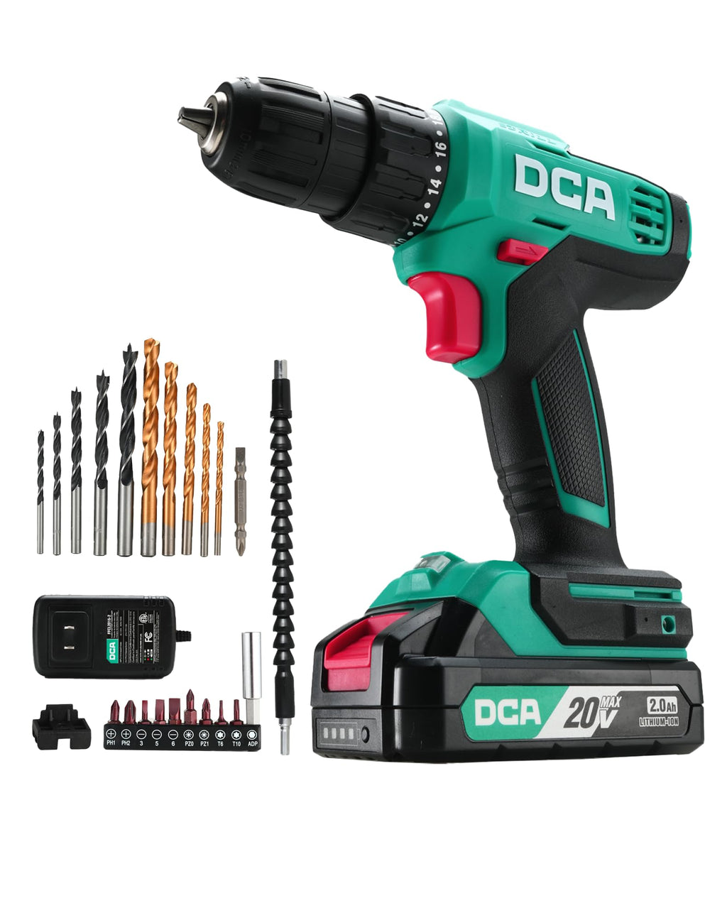 Cordless Drill Set 354 in-lbs Torque 3/8" Keyless Chuck 20V T5314