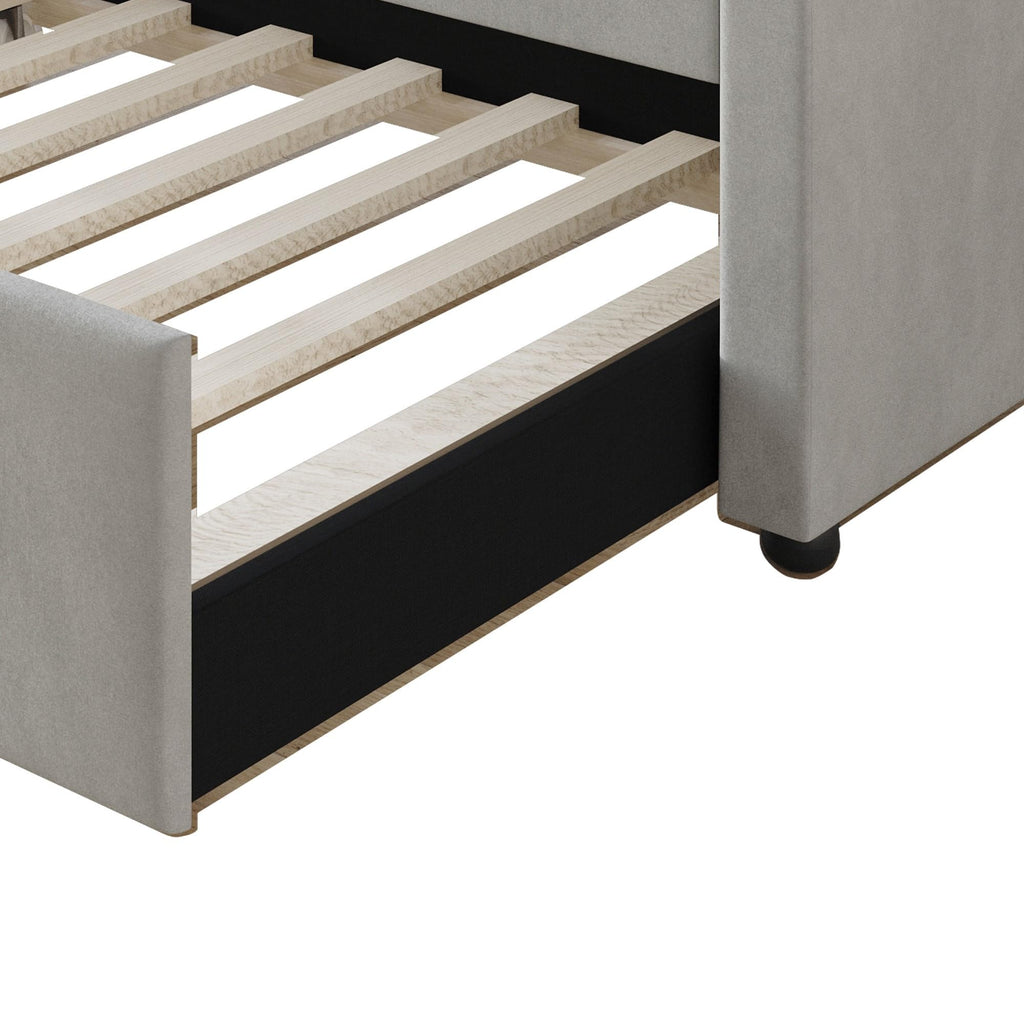 Twin Linen Upholstered Daybed with Trundle X120920