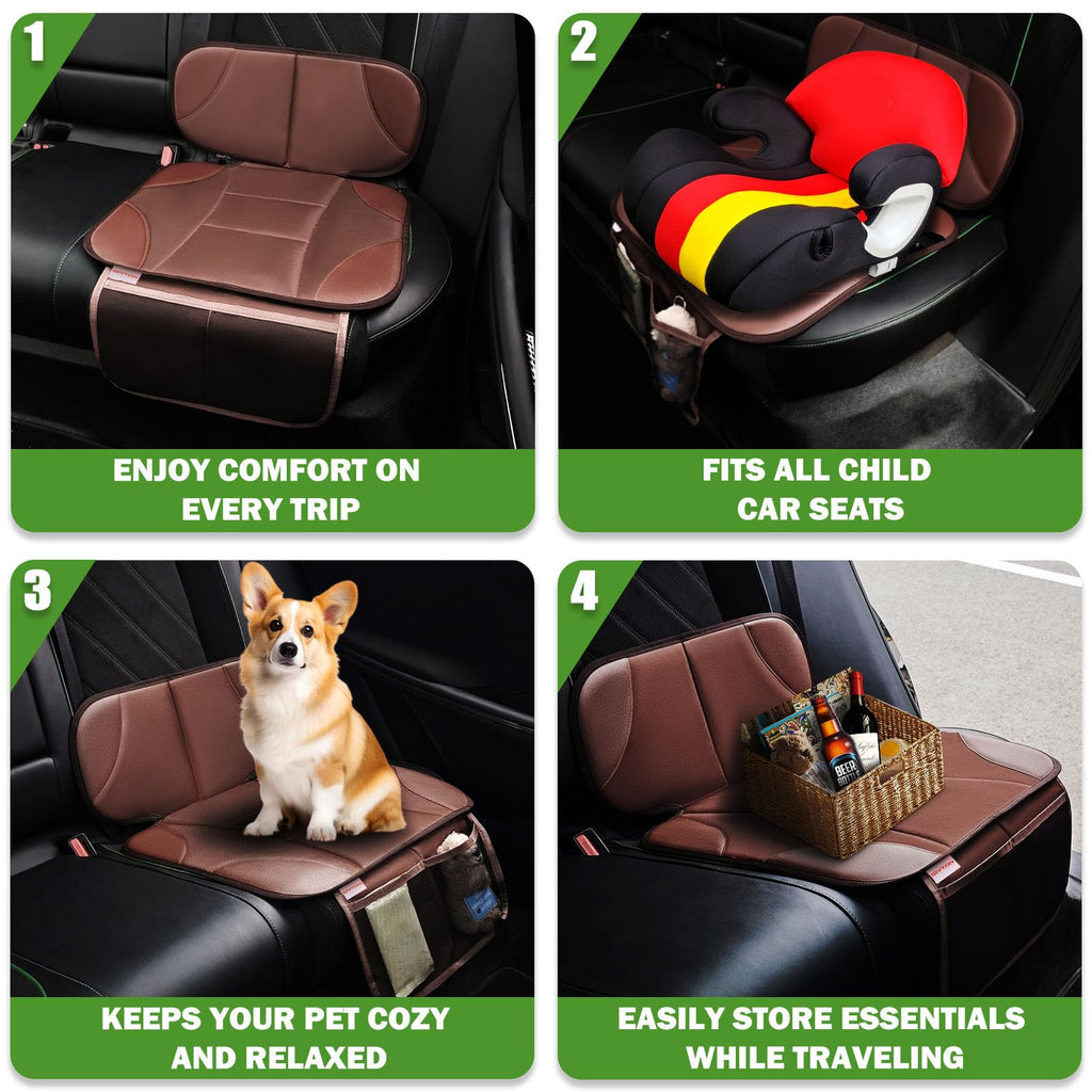Black Car Seat Protector with 2 Storage Pockets X99265