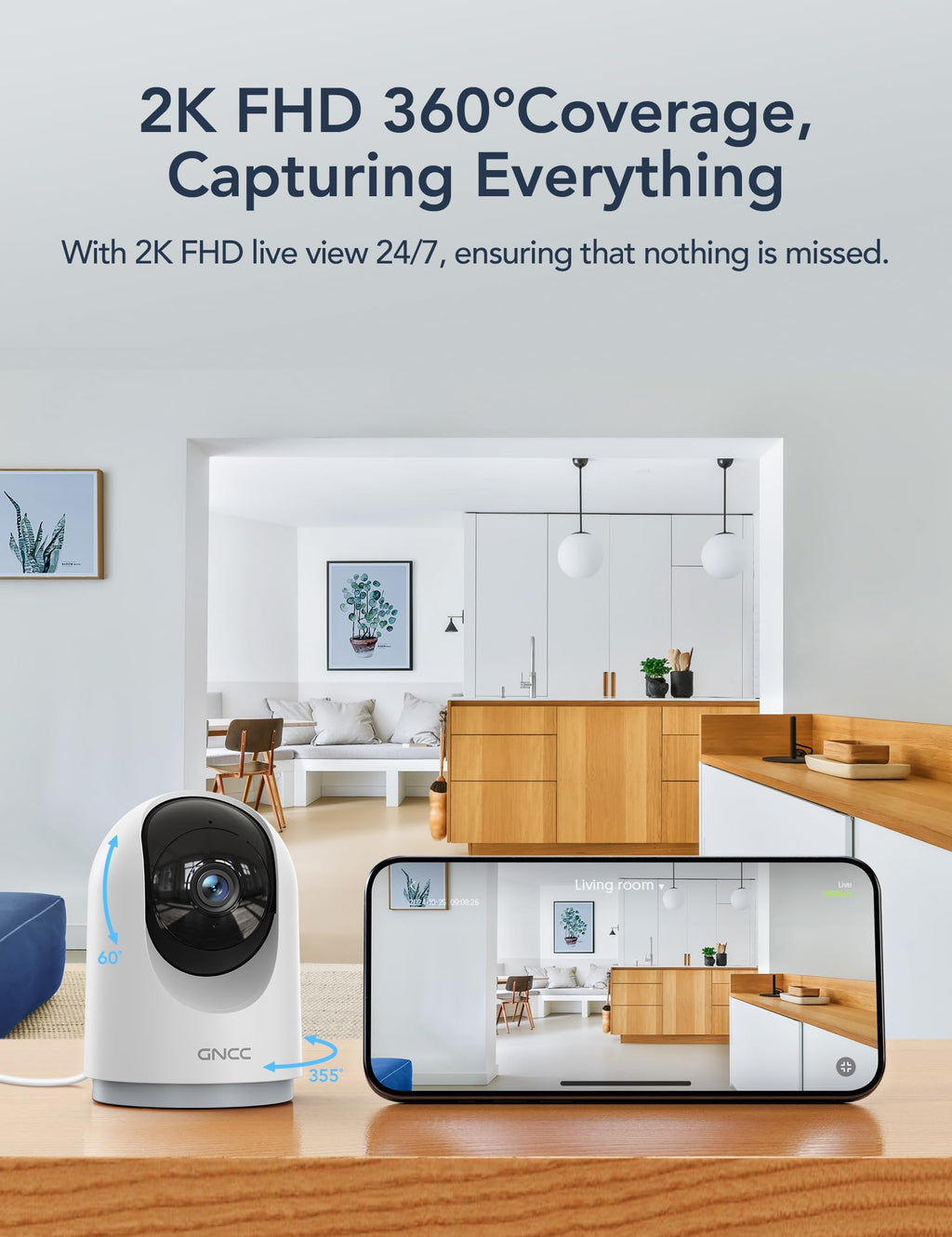 5G Indoor Security Cameras with Phone App, 4Pcs E73000