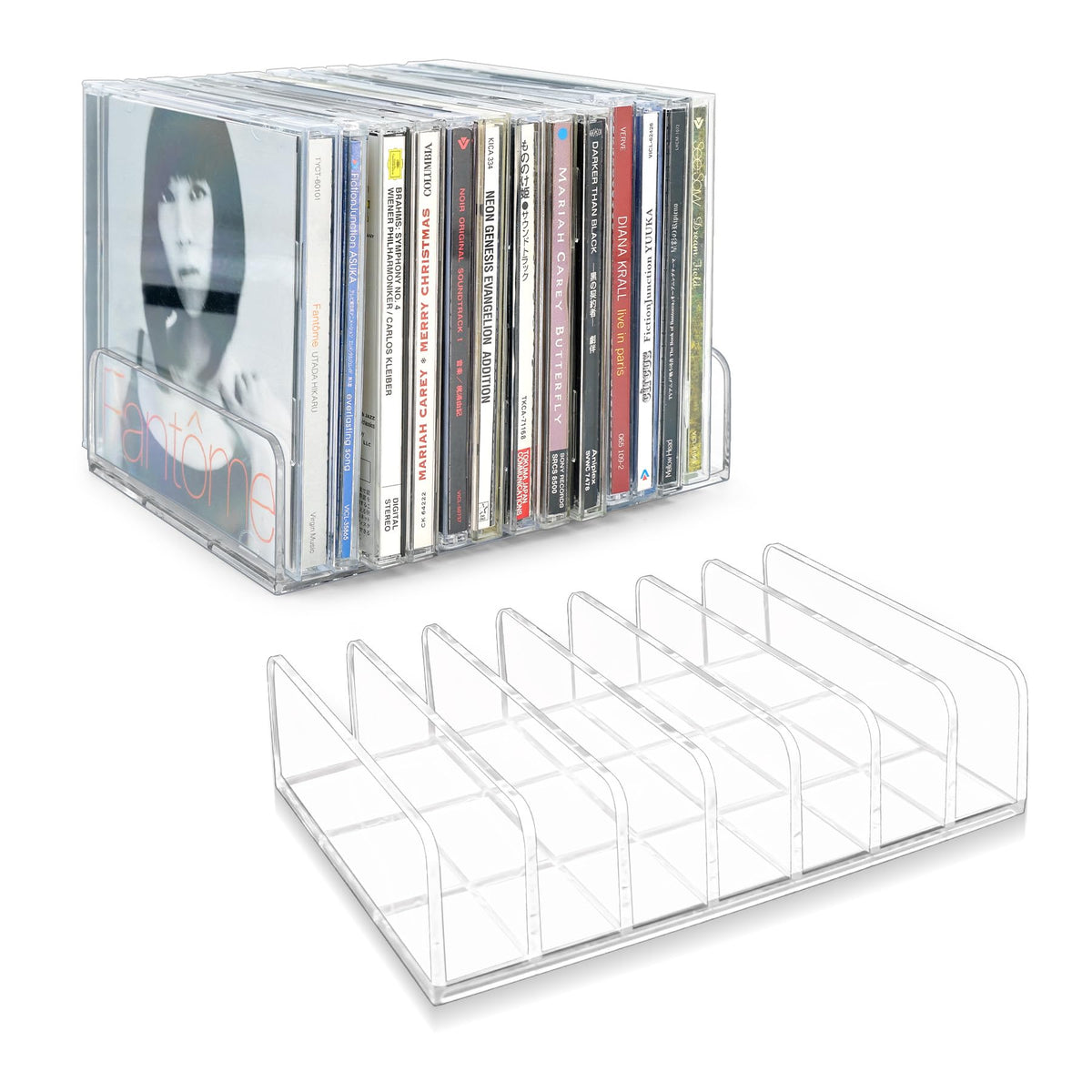 2 Pcs Clear Acrylic CD Holder H3476