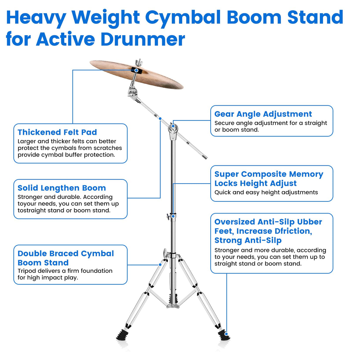 Adjustable Cymbal Stand with Double Braced Legs L666691