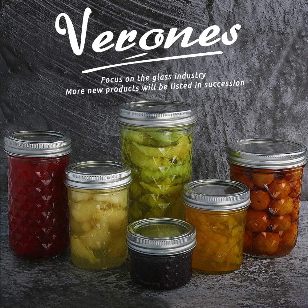 12 Packs 16oz Wide Mouth Mason Jars with Lids and Bands R13941