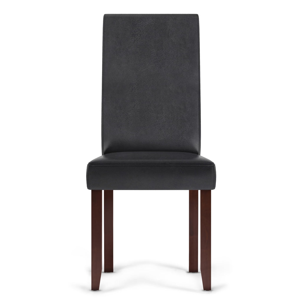 Vegan Leather Parsons Dining Chairs Black Set of 2 J110152