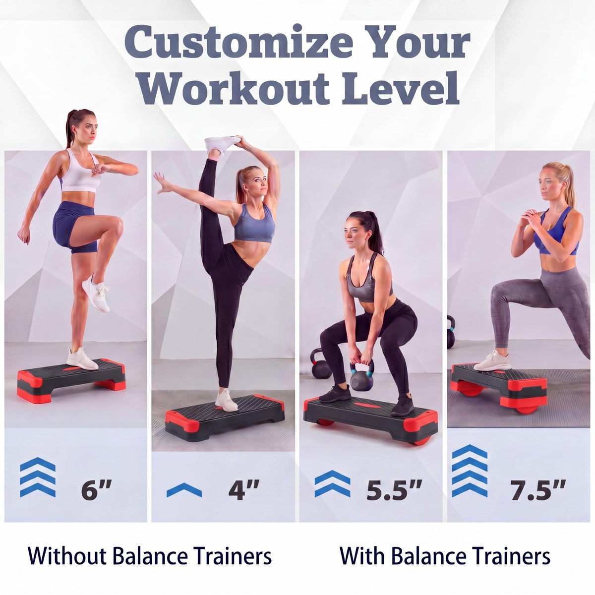 Aerobic Step Platform with Risers & Resistance Bands P439