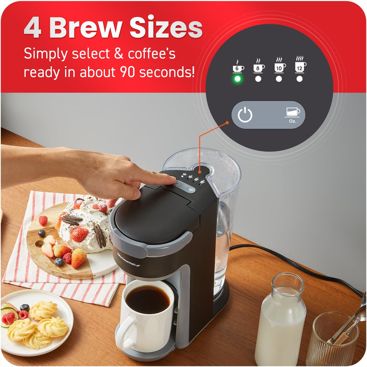 2-in-1 Capsule Coffee Maker, K-Cup & Grounds, Black W862