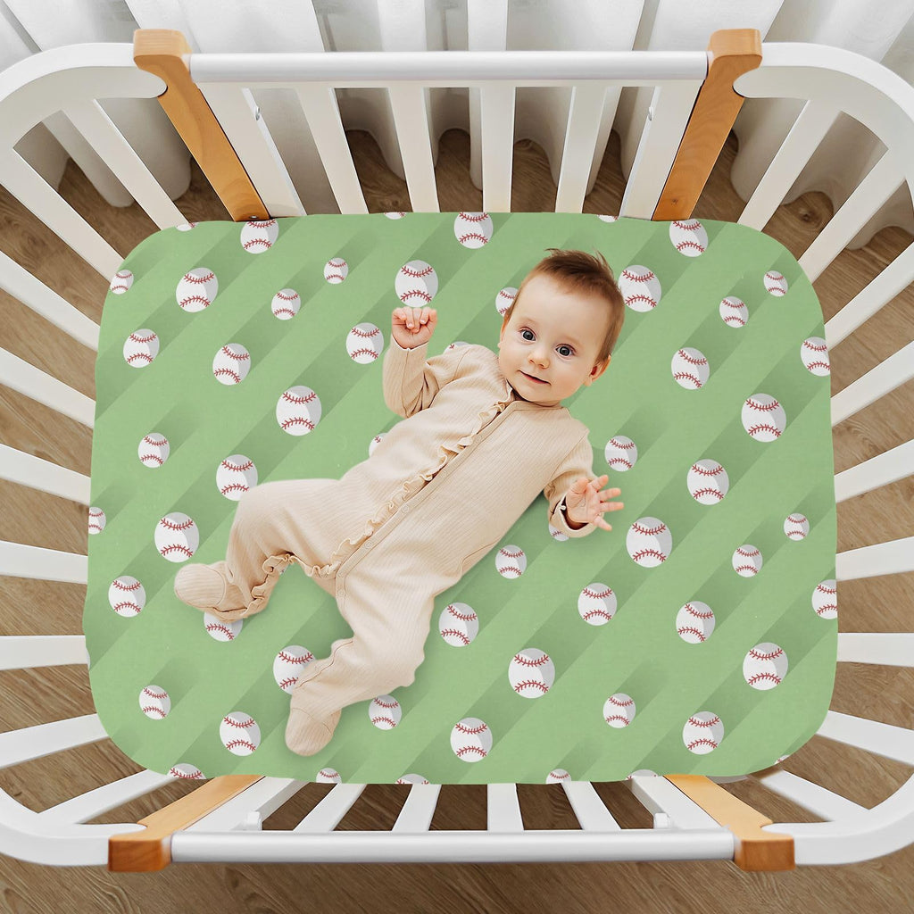 Baseball 3D Print Crib Sheet 52" x 28" E550015