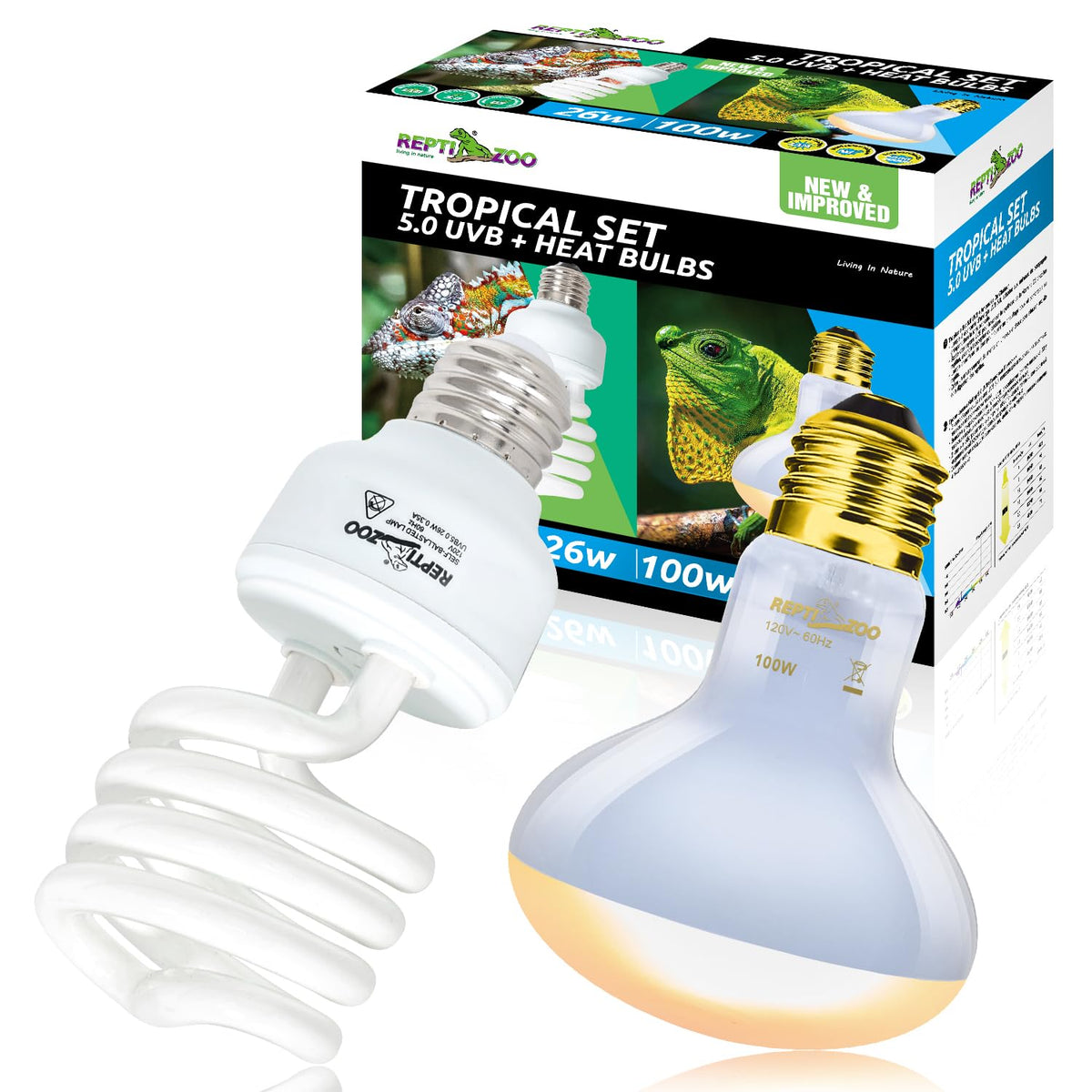 Reptile Heat Lamp Combo Pack with Dual Light Fixture D458347