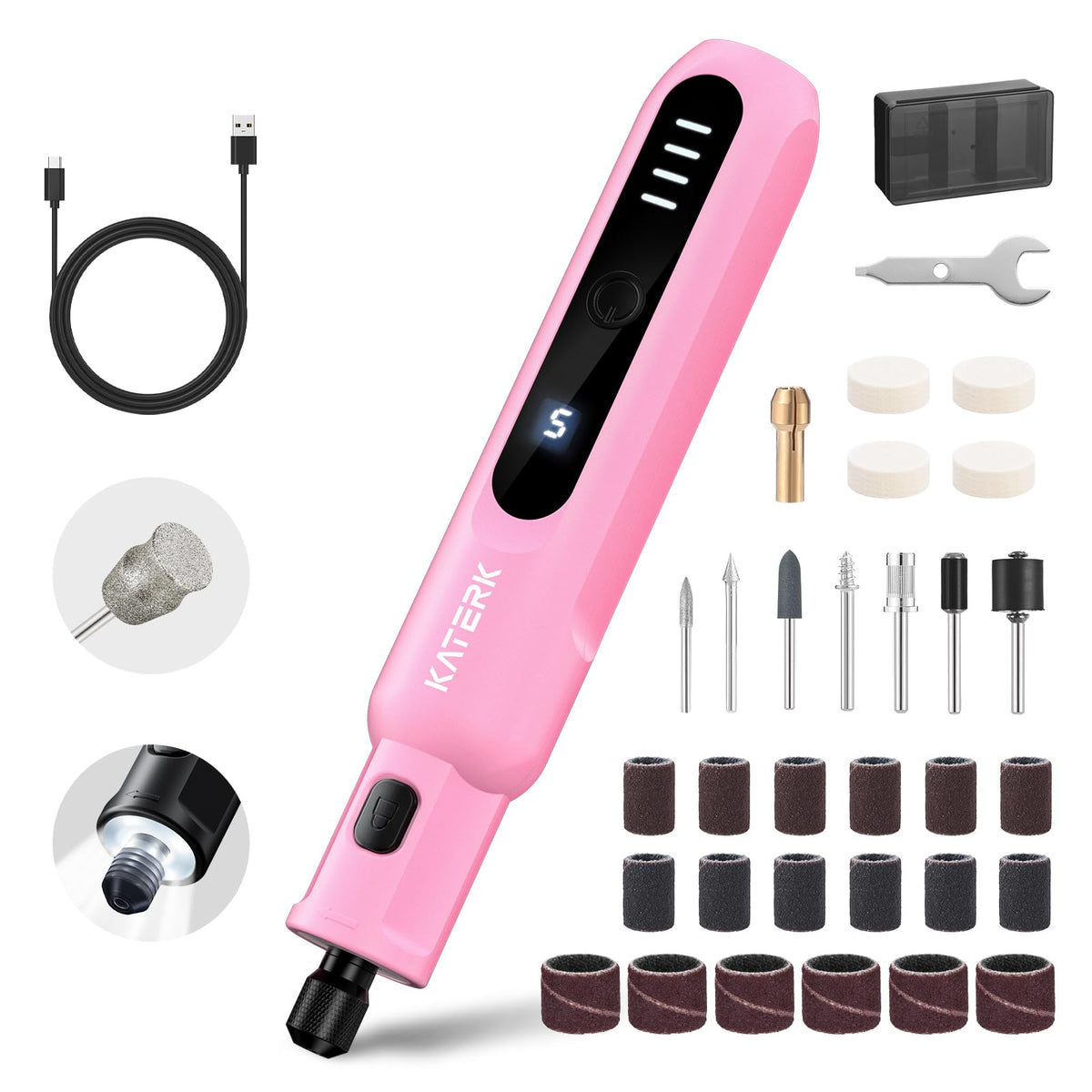 5 Speed Quiet Electric Dog Nail Grinder B68327
