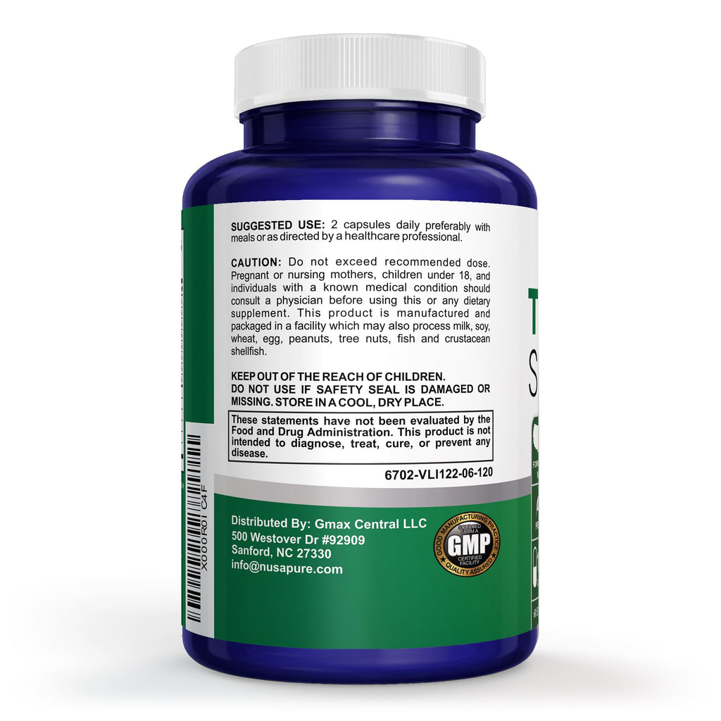 Thyroid Support Supplement 120 Capsules with Vitamin B-12 U592