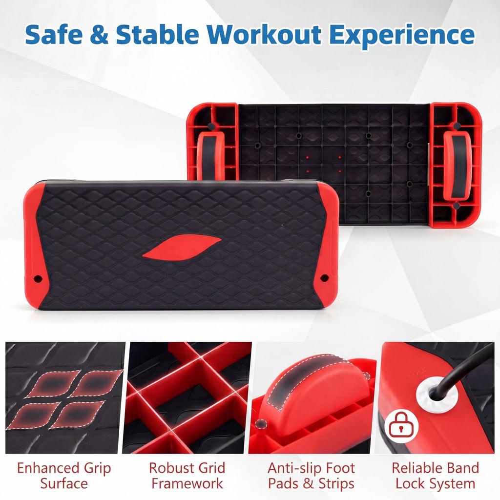 Aerobic Step Platform with Risers & Resistance Bands P439