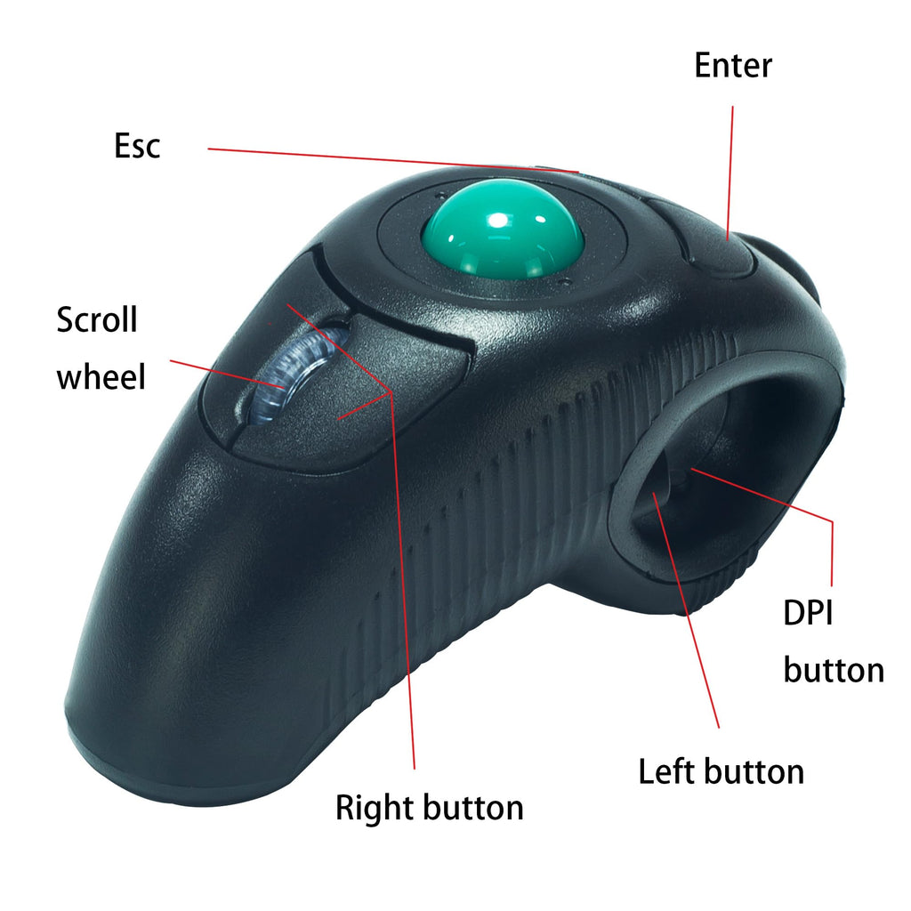 Wireless Trackball Mouse with Roller Ball F643391