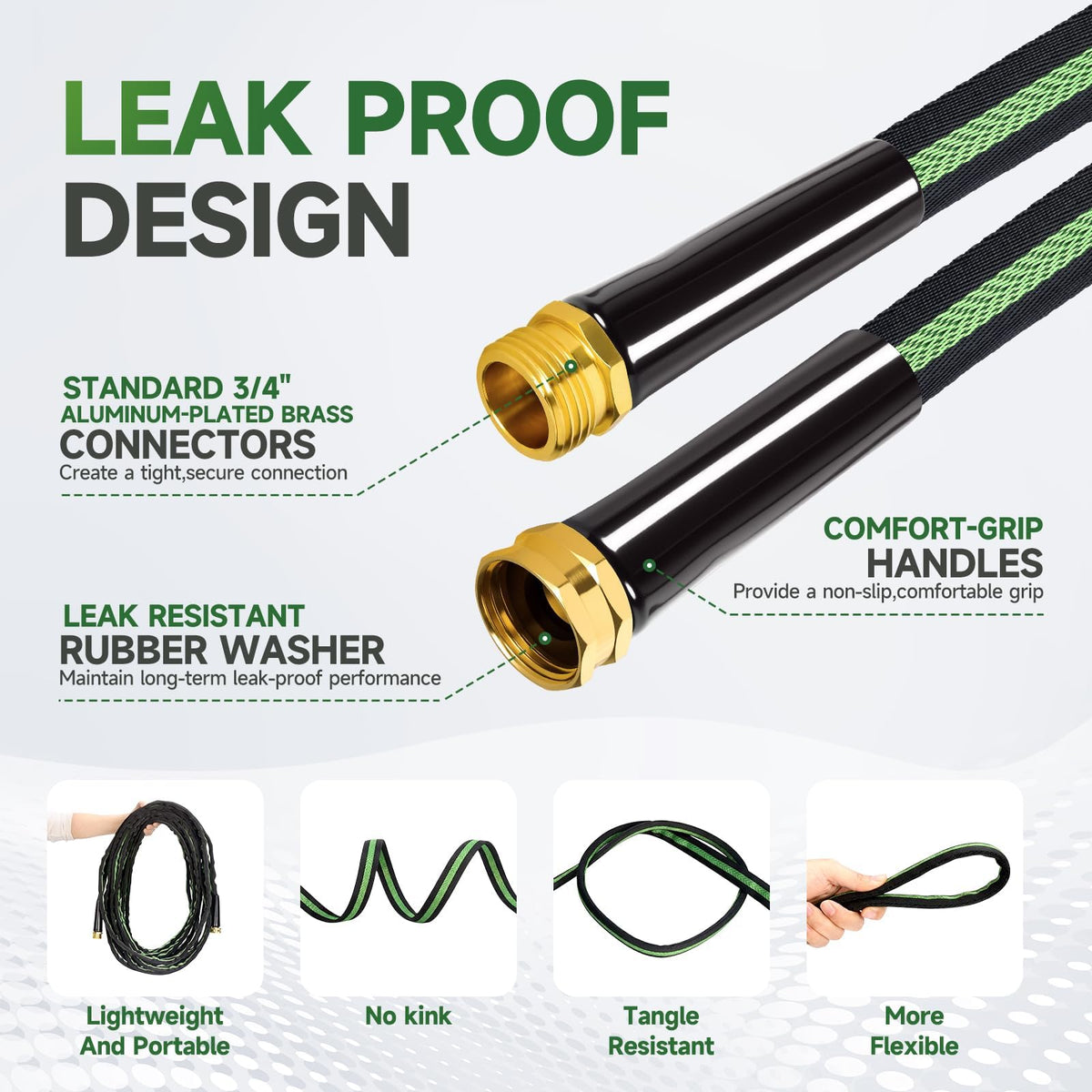 100 ft Flexible Non-Expanding Kink Free Garden Hose Y92866