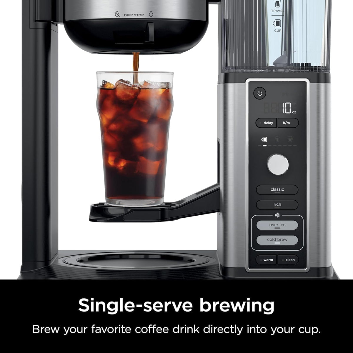 Hot & Iced XL Coffee Maker with Rapid Cold Brew, 8 Sizes, Black I579
