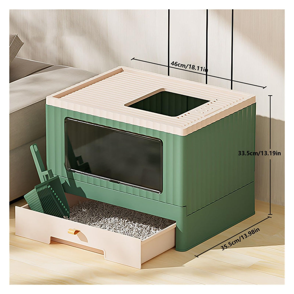 Foldable Cat Litter Box with Lid Y349445