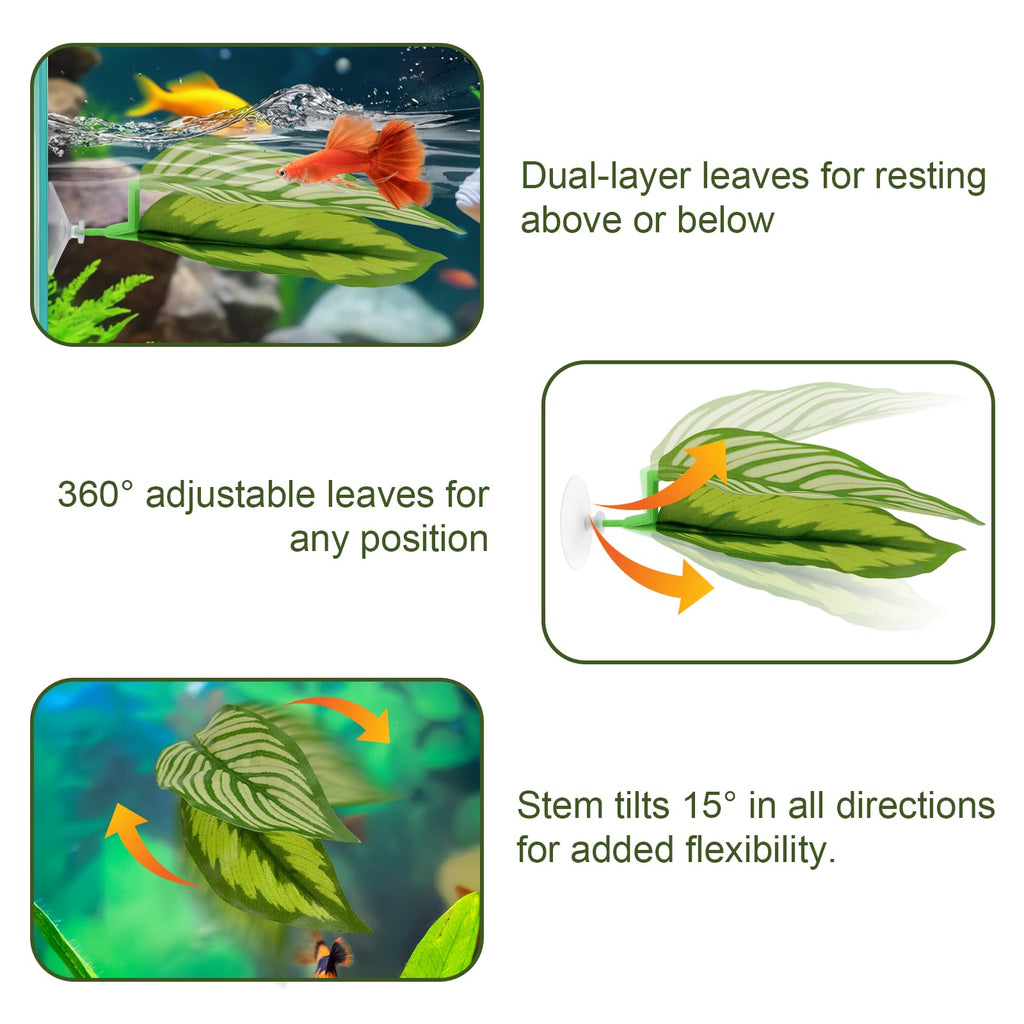 Betta Hammock & Fish Toys Set, Aquarium Decor Plastic Plants A2703