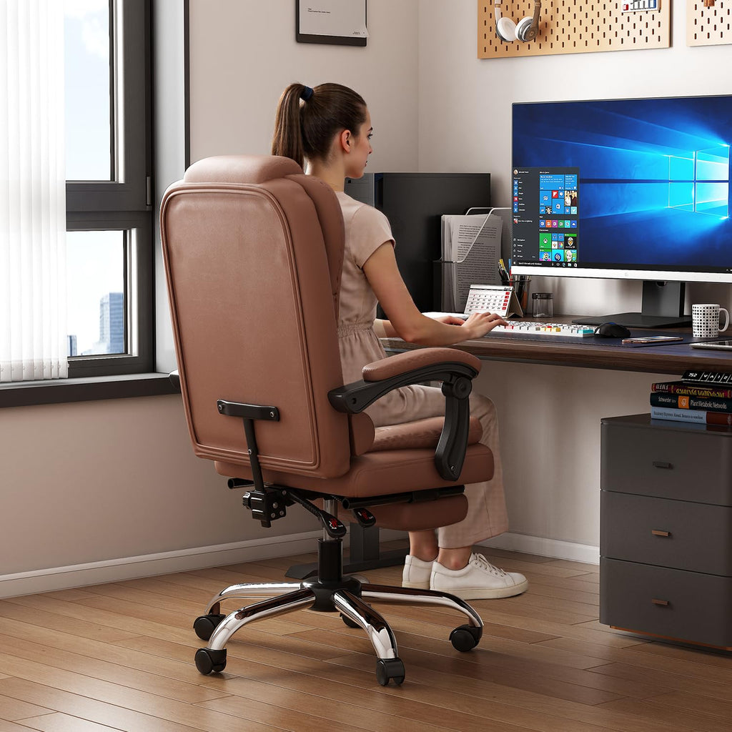 Ergonomic High Back Office Chair with Lumbar Support and Footrest U675