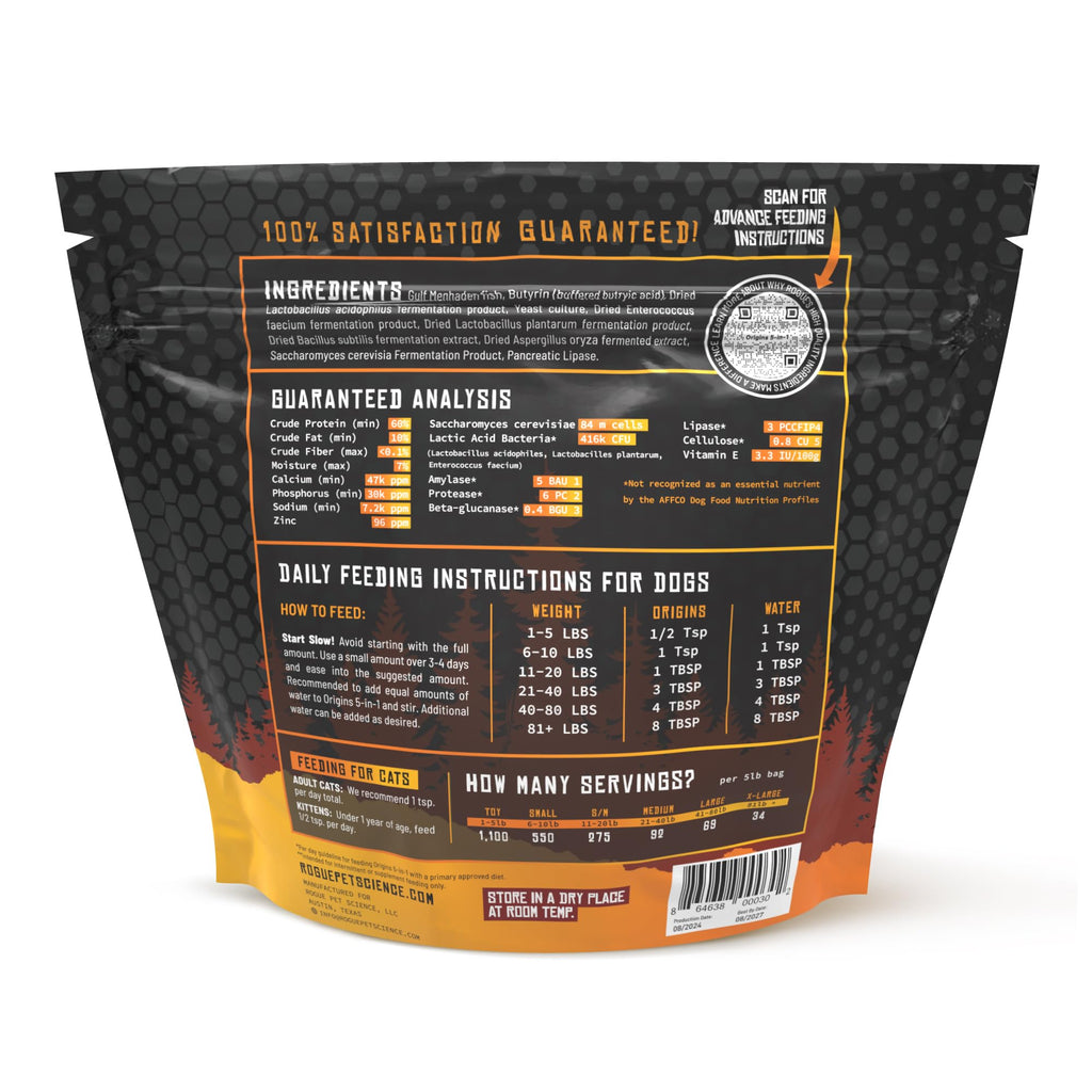 5-in-1 Dog Supplement Powdered Food Topper with Omega 3 Fish Oil 5 lbs A3614