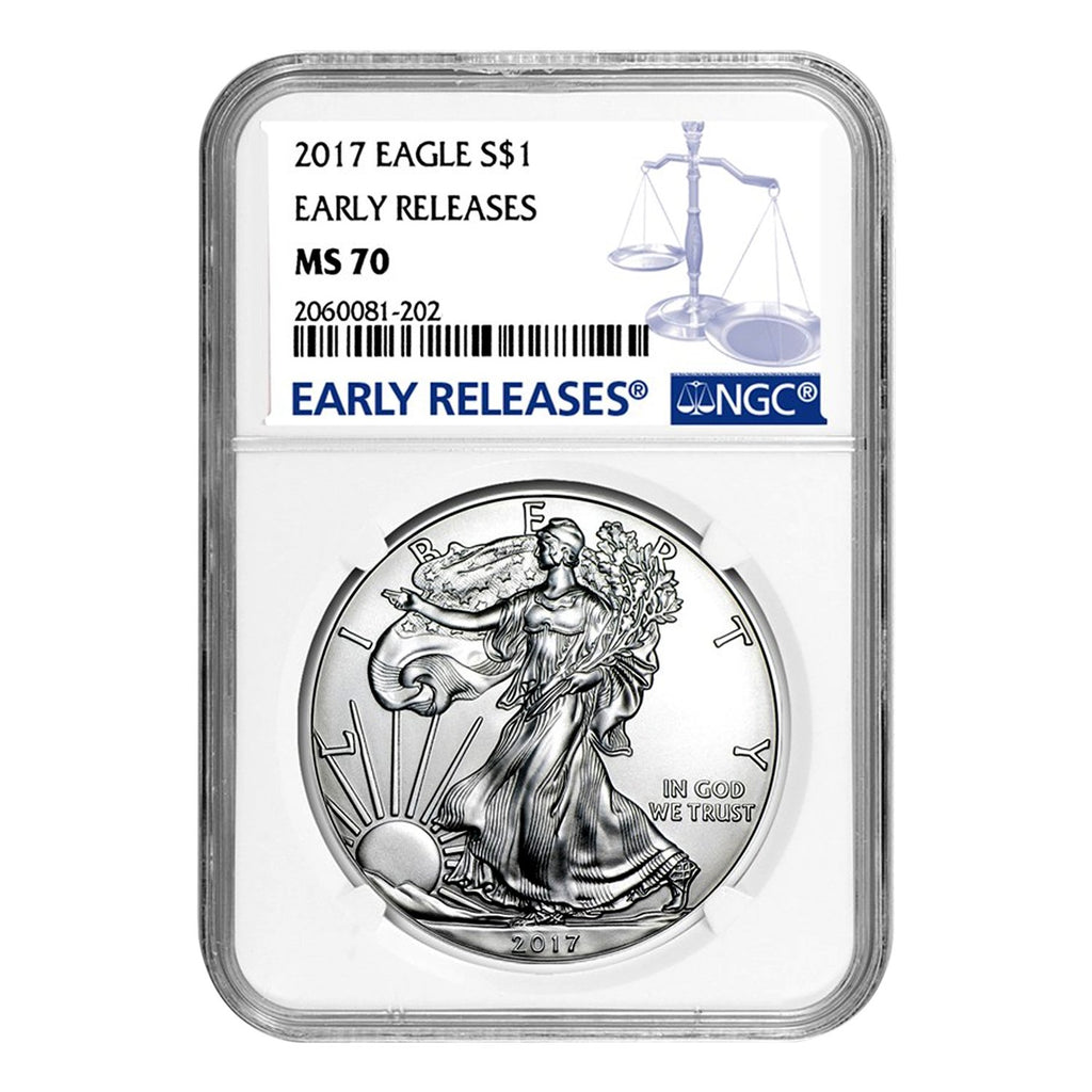 2017 $1 American Silver Eagle Coin MS70 I958