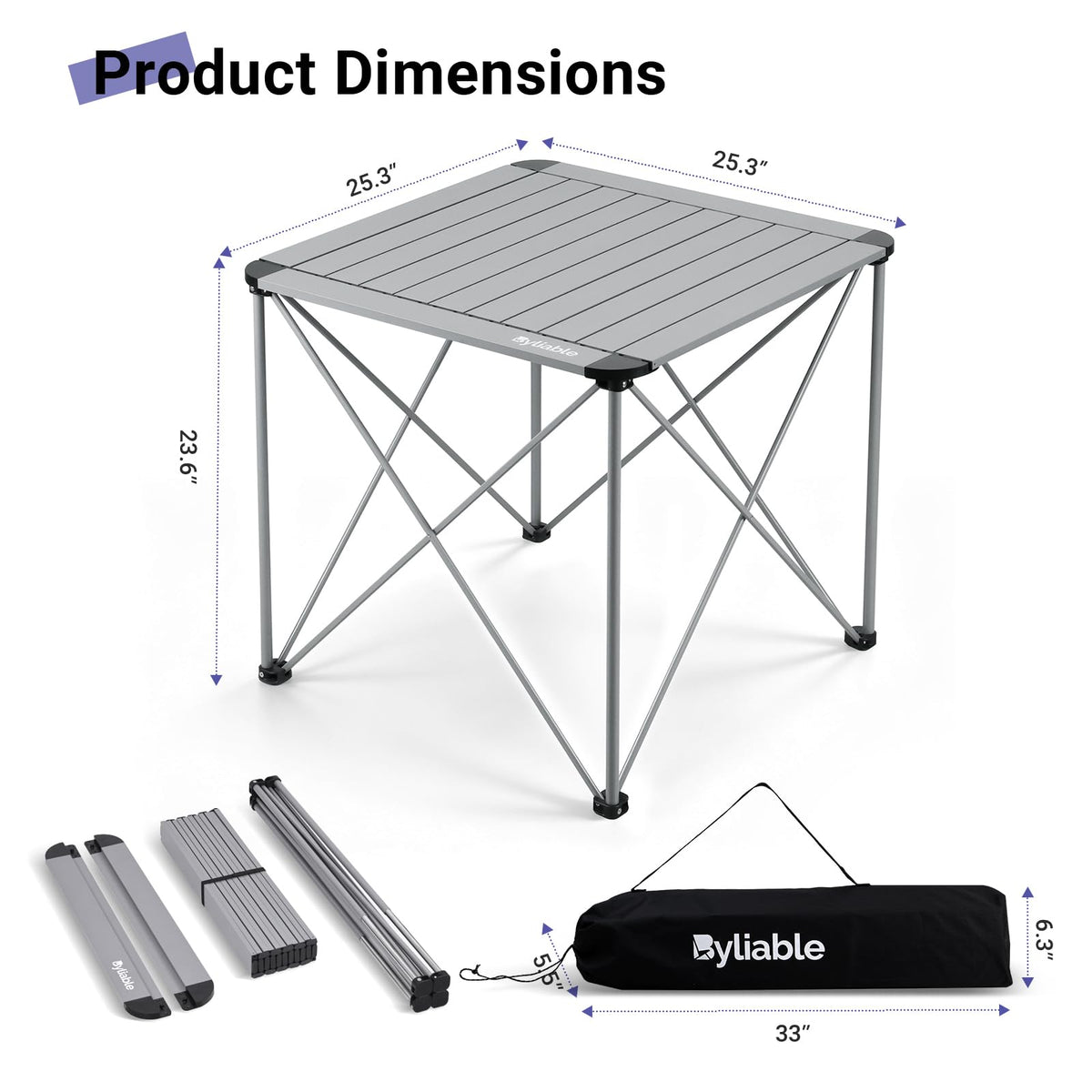 Camping Square Folding Aluminum Table O76433