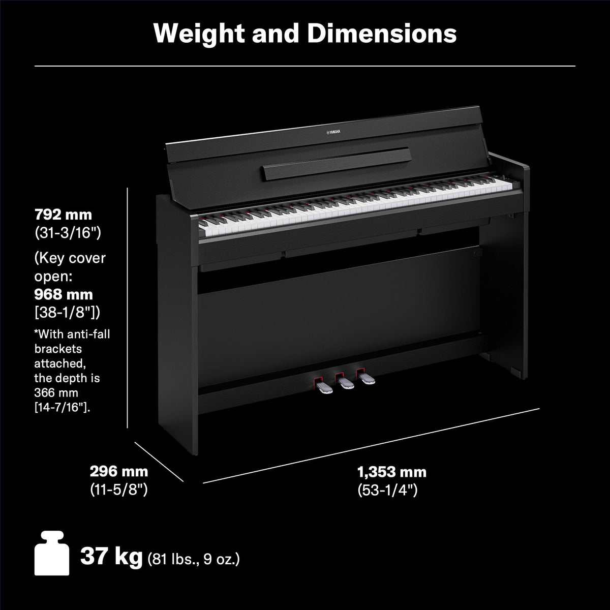 88-Key Weighted Digital Piano with 3-Pedal Unit in White Birch N158