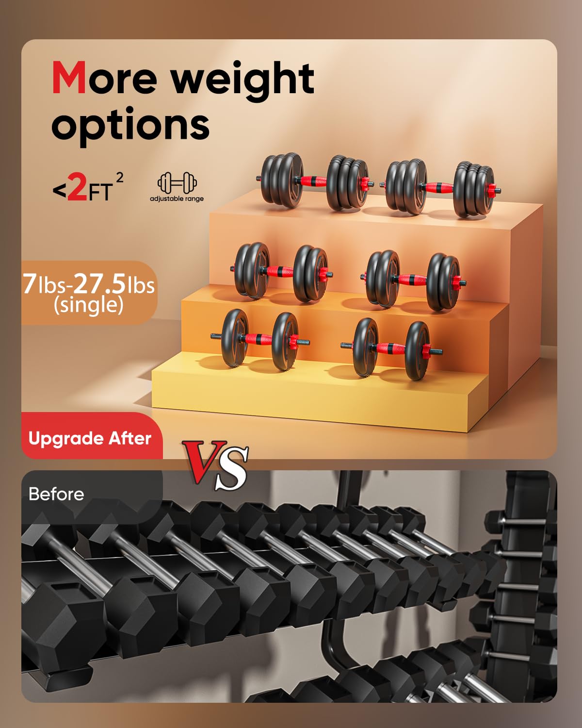 Adjustable Dumbbell Set 4 in 1 Free Weights C417