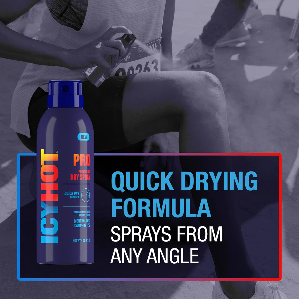 Pain Relief Dry Spray 4 oz with Menthol & Camphor Pack of 2 Q609459