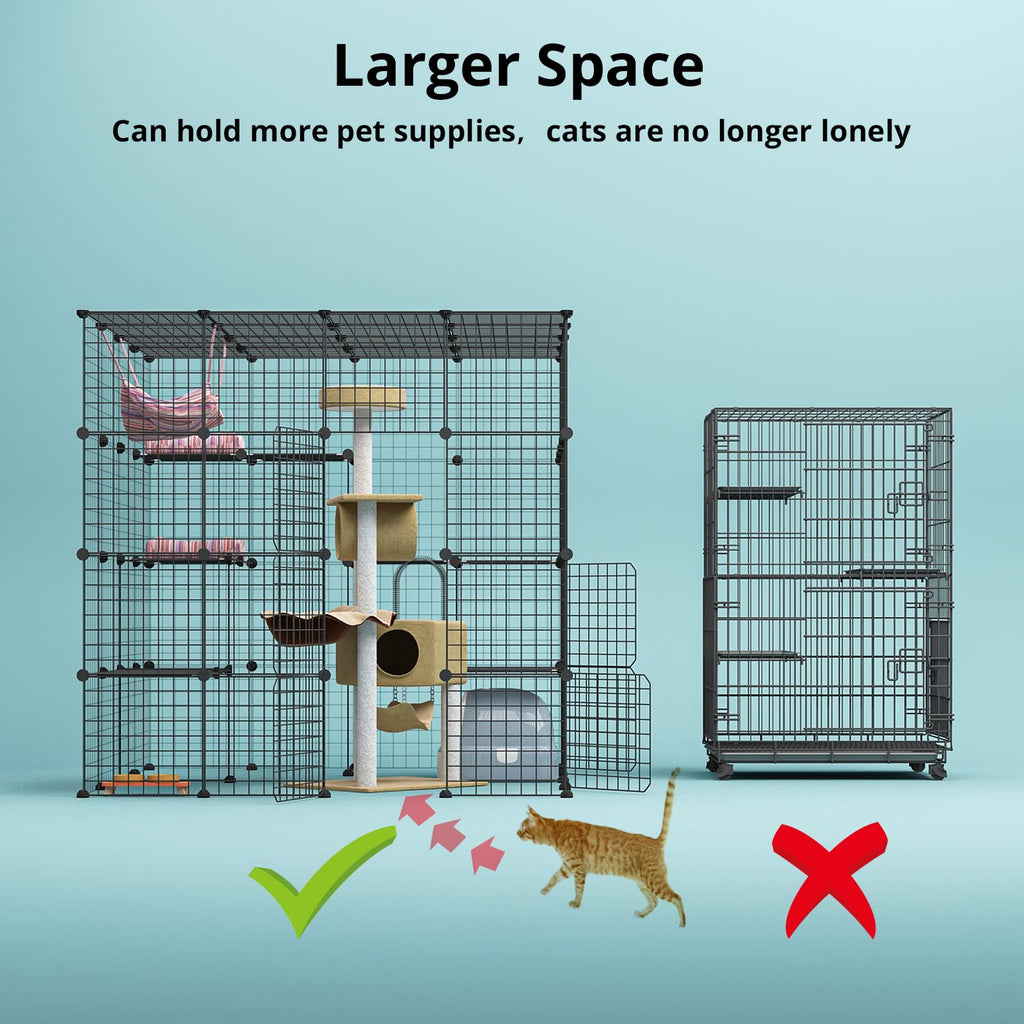 Large Cat Cage Indoor Enclosure Playpen Metal Wire Kennels Crate 55L x 55W x 55H Inchs M2090
