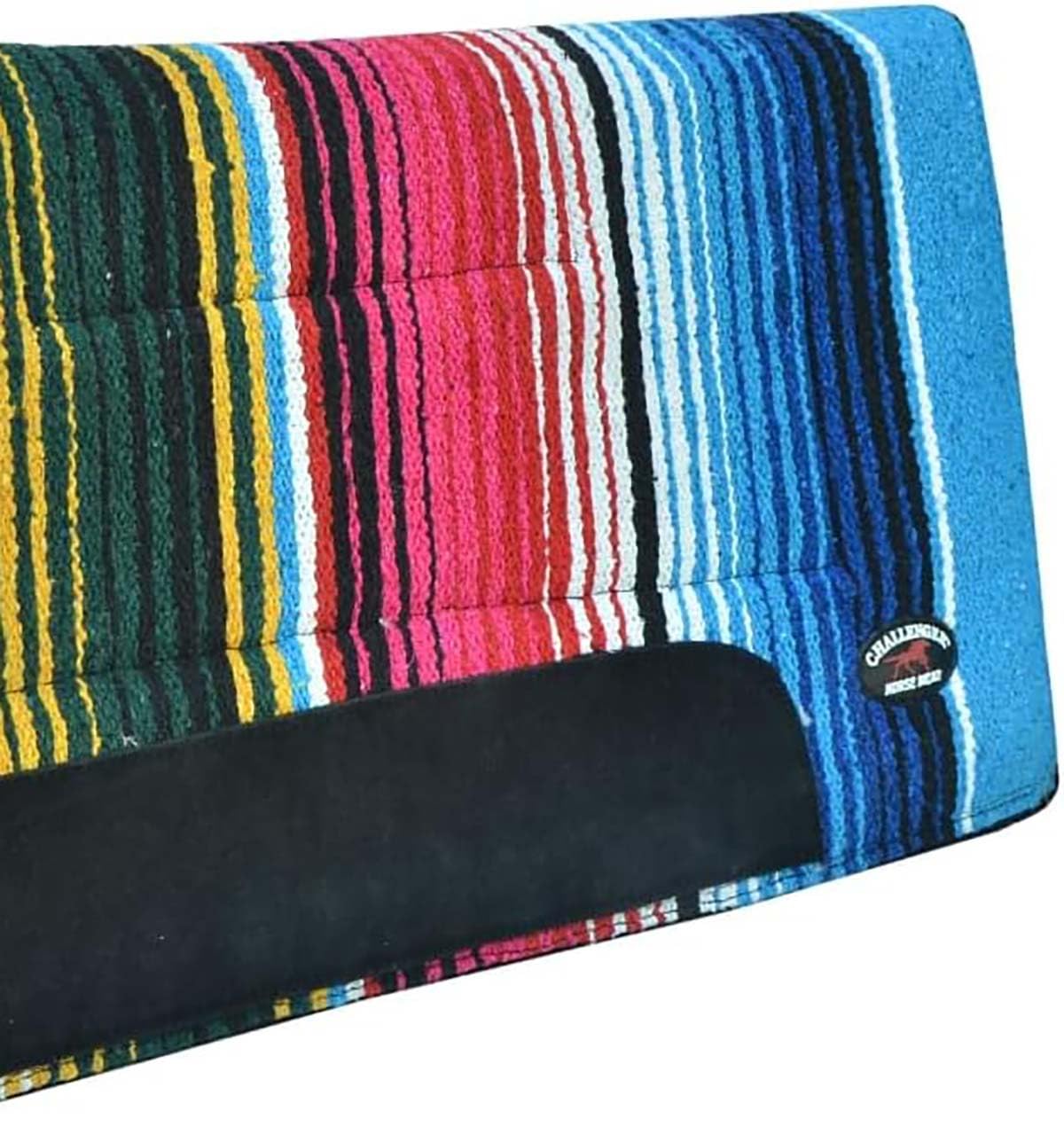 Multicolored Rainbow Faux Fur Lined Saddle Pad O424