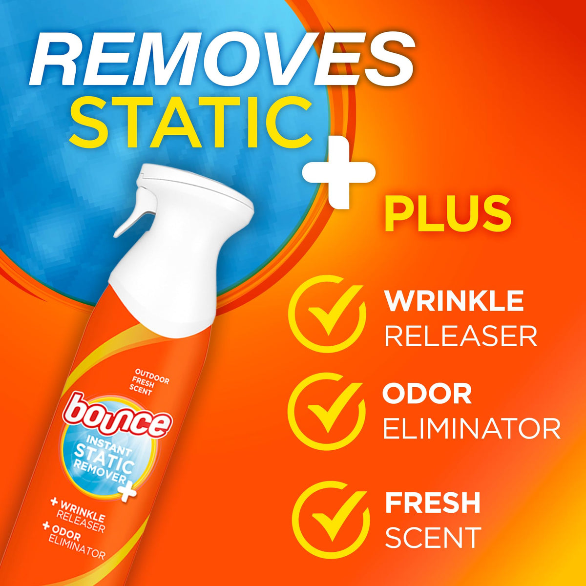 Anti Static Spray, 3 in 1 Wrinkle Release Fabric Refresher Spray 9.7 Fl Oz D96052