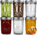 12 Packs 16oz Wide Mouth Mason Jars with Lids and Bands R13941