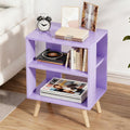 Purple 2-Tier Wooden Nightstand V4571
