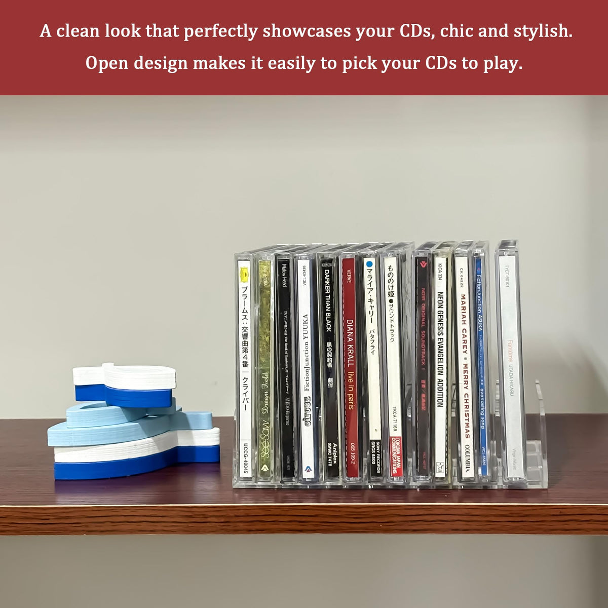 2 Pcs Clear Acrylic CD Holder H3476