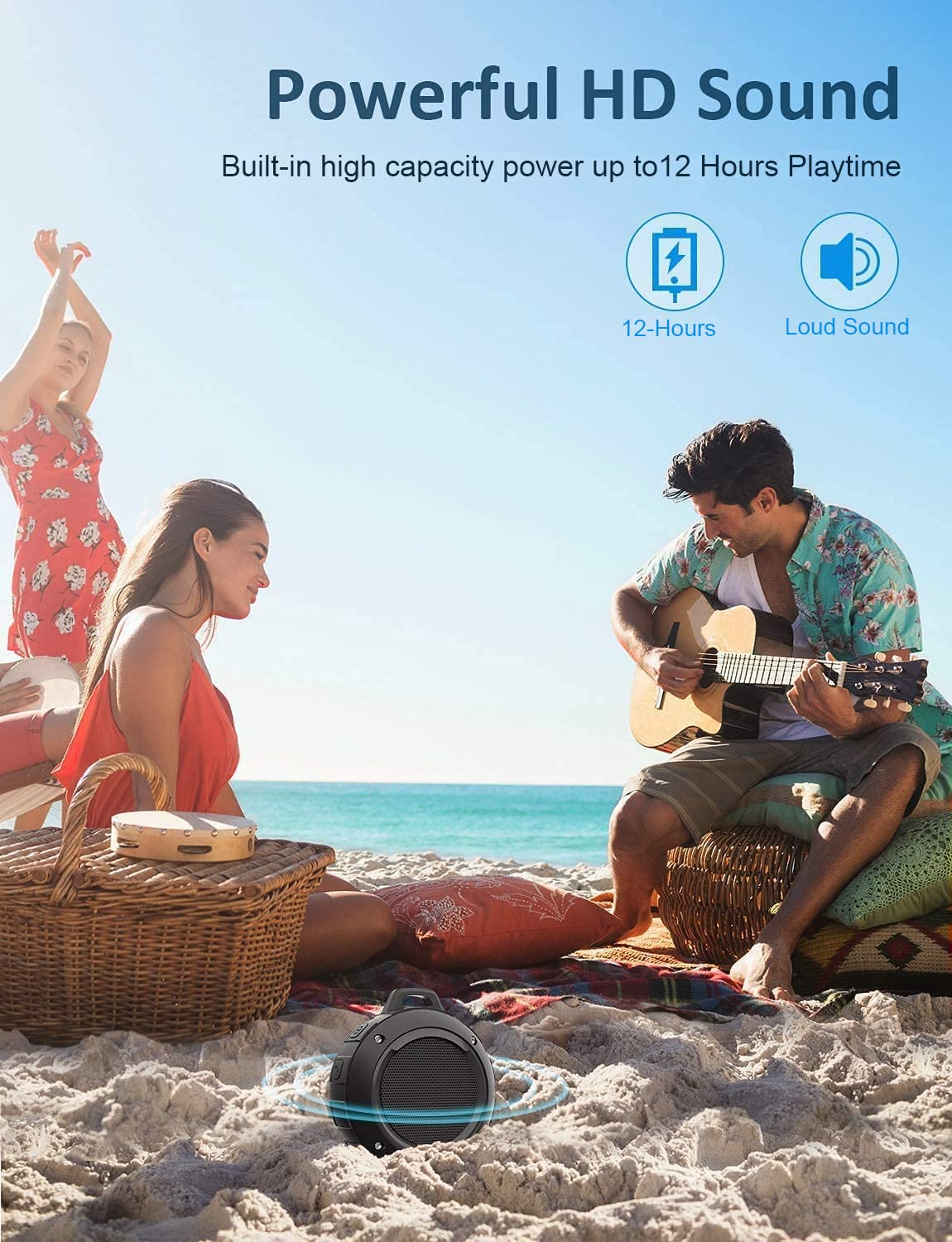 Waterproof Bluetooth Portable Mini Speaker with Subwoofer W688