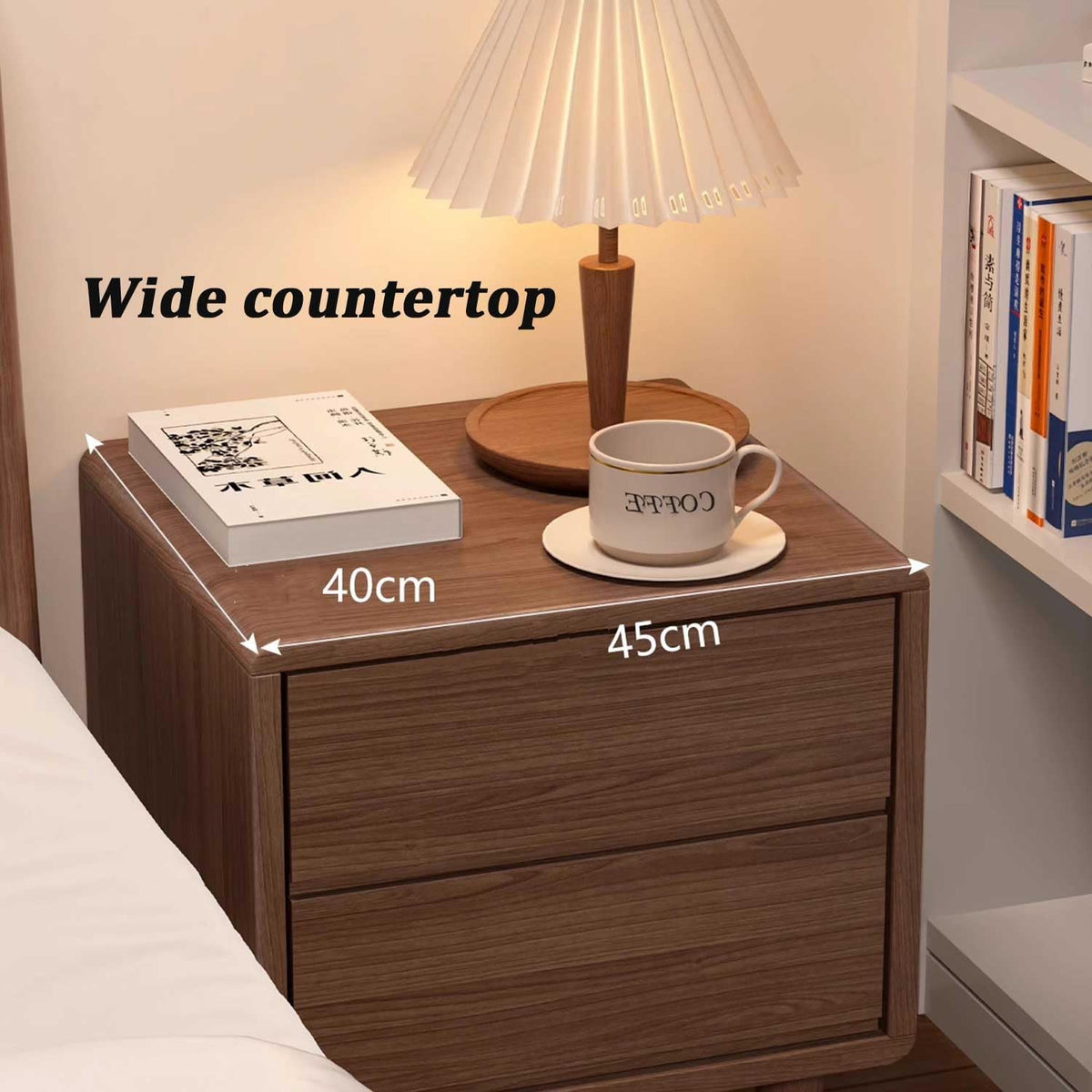 Brown 2 Drawer Nightstand A3654