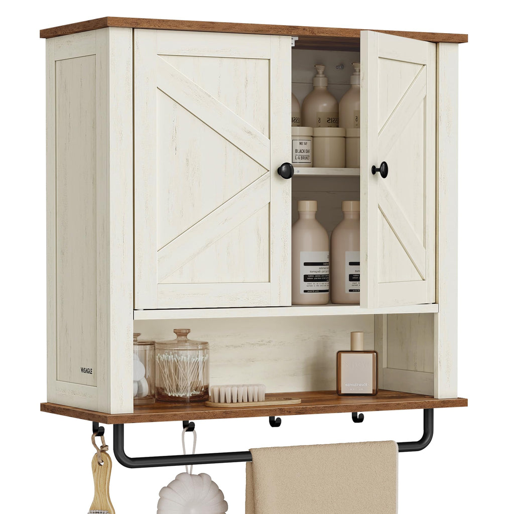 Wall-Mounted Bathroom Cabinet with Towel Bar O2585