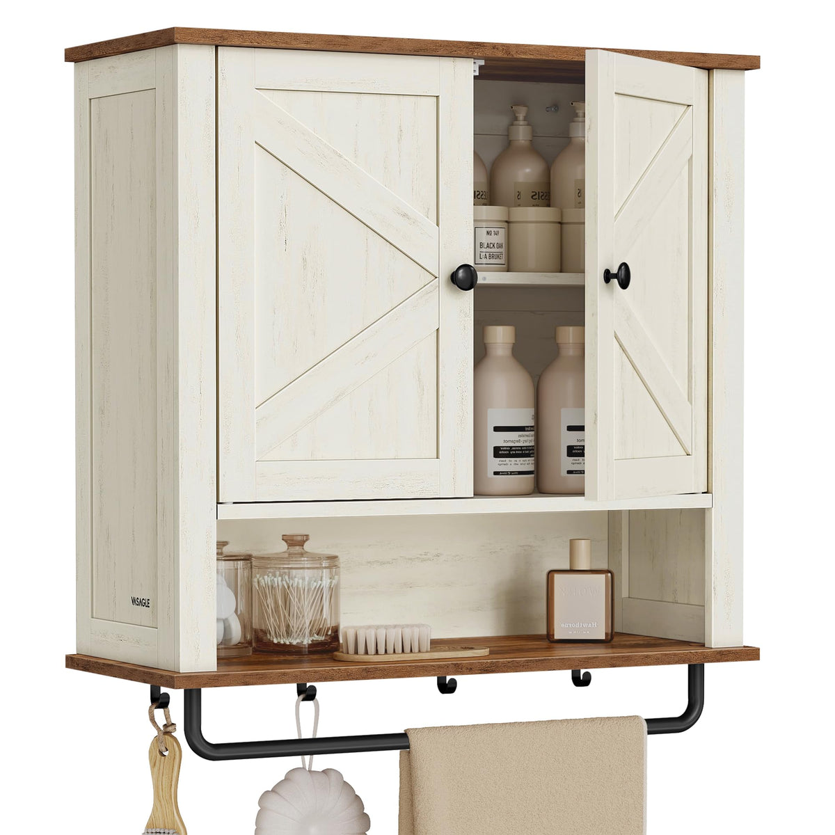 Wall-Mounted Bathroom Cabinet with Towel Bar O2585