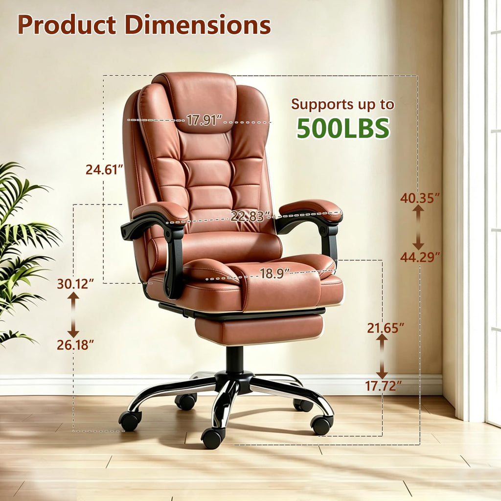 Ergonomic High Back Office Chair with Lumbar Support and Footrest U675