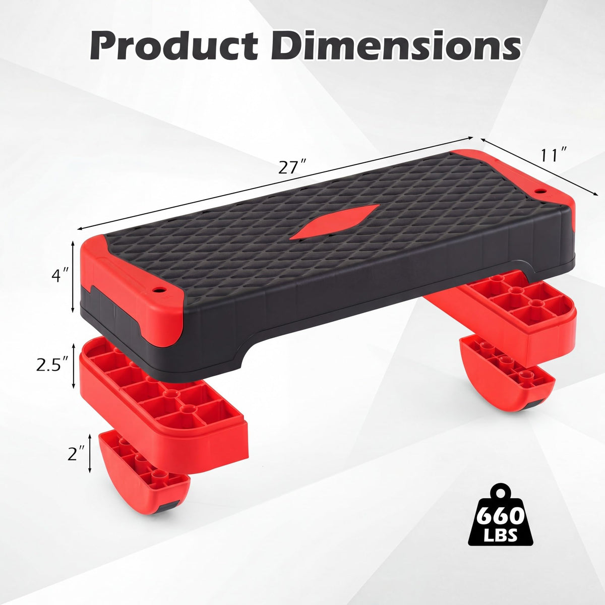 Aerobic Step Platform with Risers & Resistance Bands P439