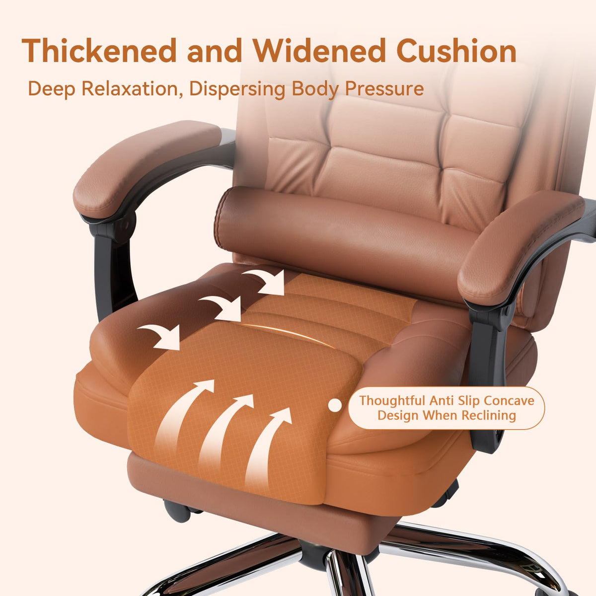 Ergonomic High Back Office Chair with Lumbar Support and Footrest U675