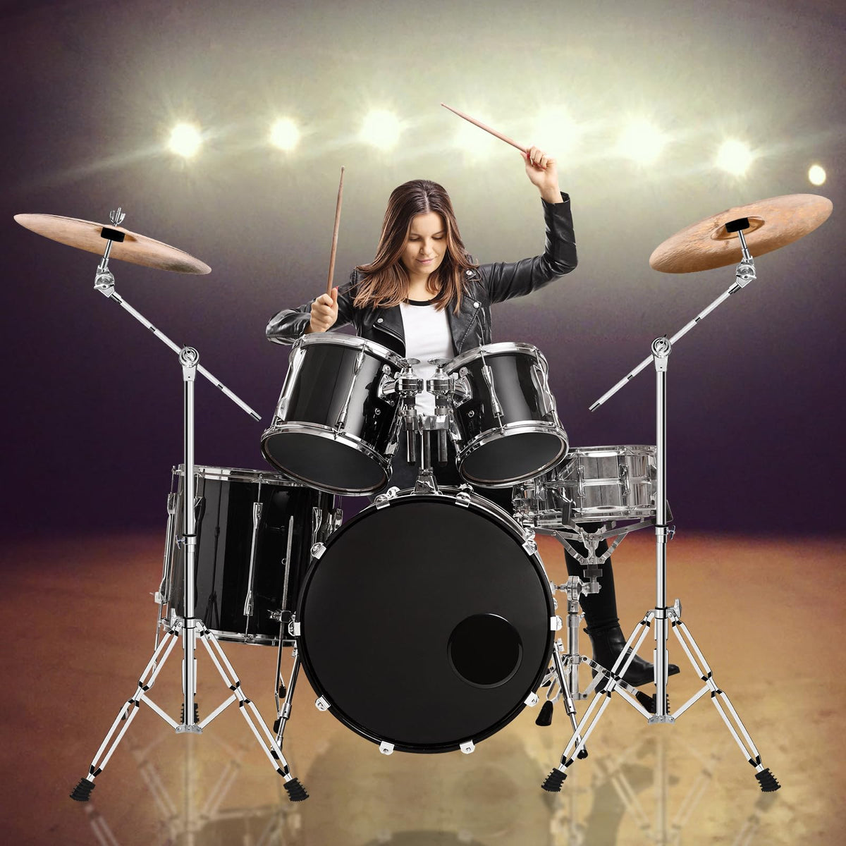 Adjustable Cymbal Stand with Double Braced Legs L666691