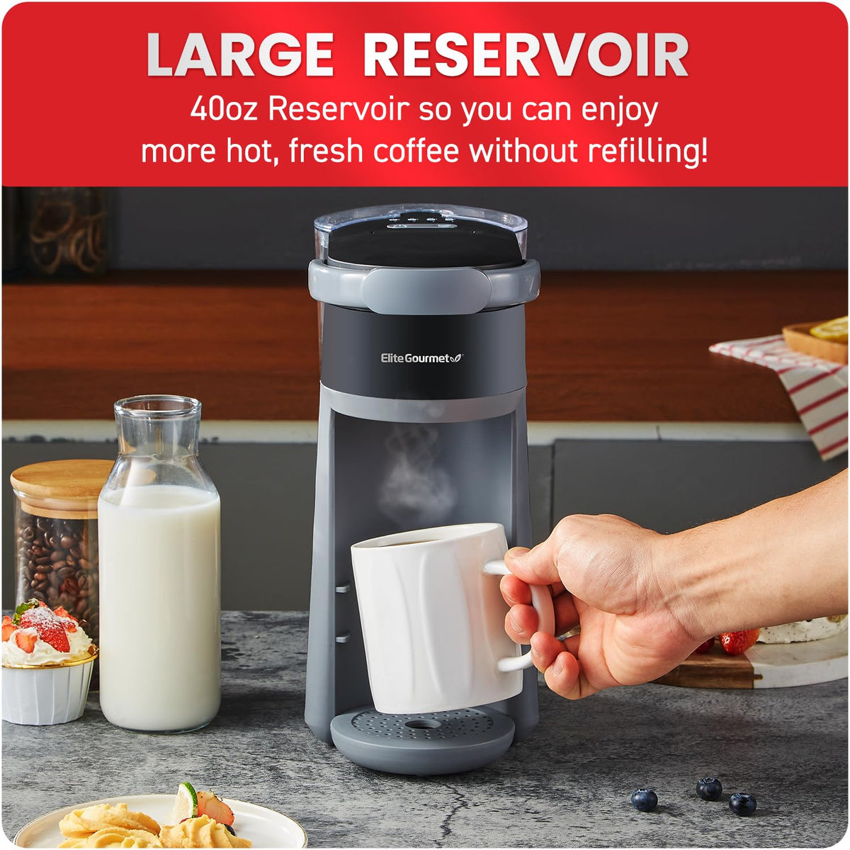 2-in-1 Capsule Coffee Maker, K-Cup & Grounds, Black W862