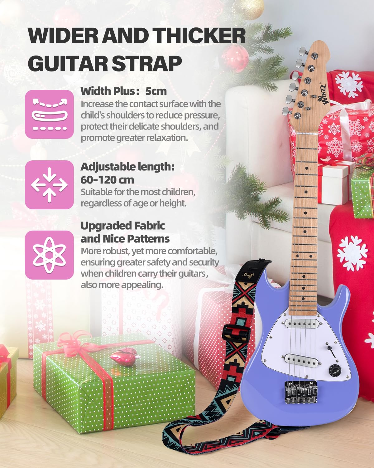 30 Inch 1/4 Size Purple Electric Guitar Kit with Amp S242175