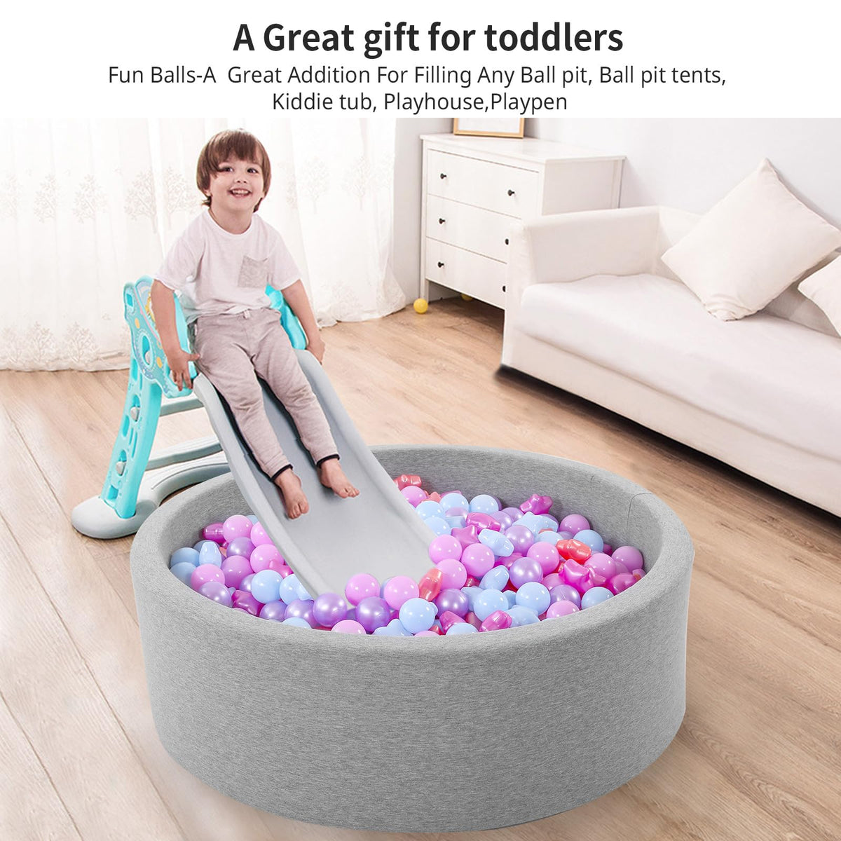 100 200 500 Pack Phthalate & BPA Free Plastic Ball Pit Balls J96411