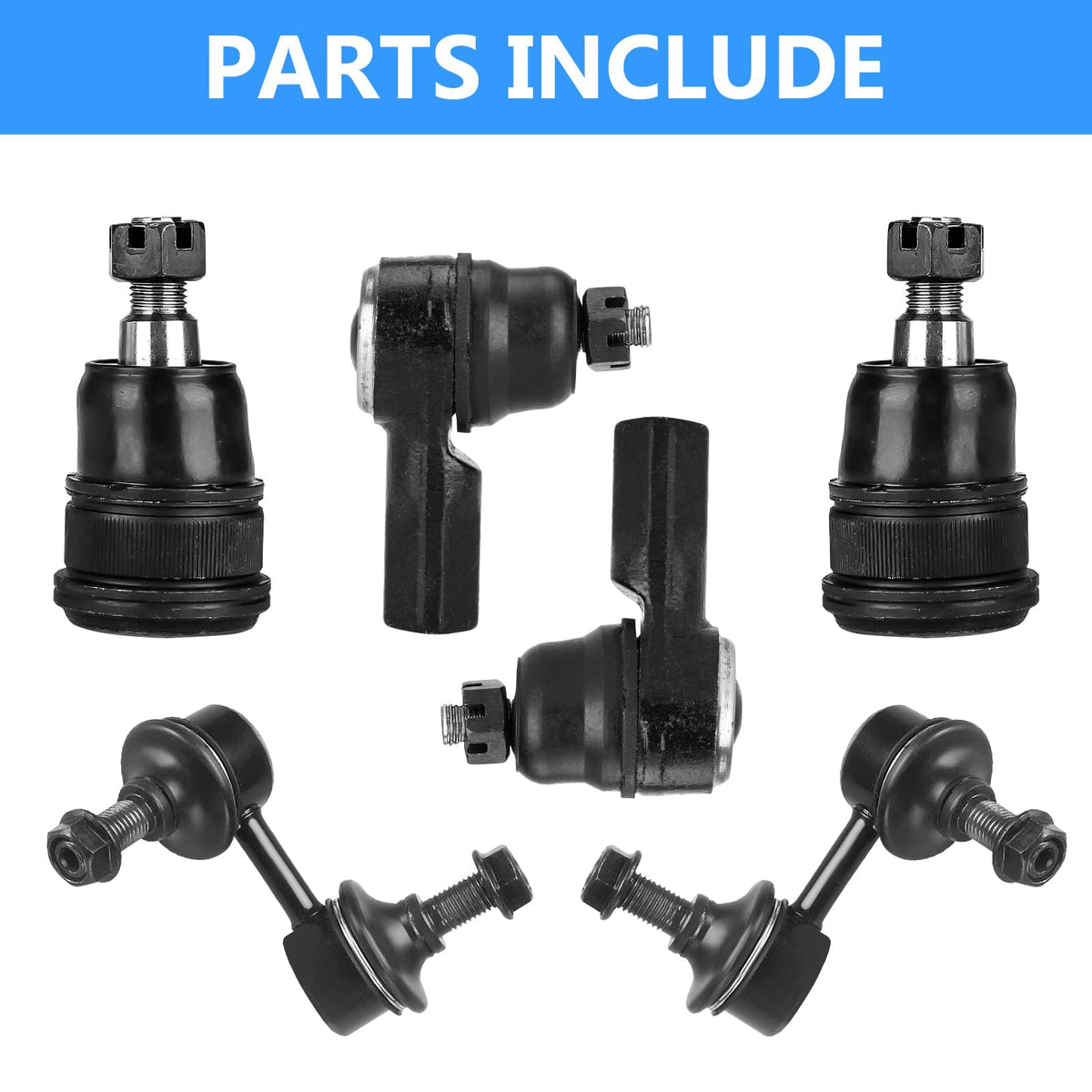 Front Lower Control Arm Suspension Kit with Ball Joints Sway Bars Outer Tie Rods 8pcs L367390