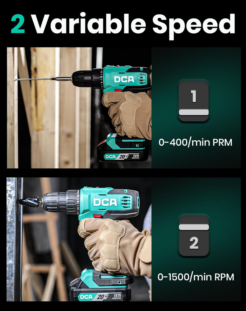 Cordless Drill Set 354 in-lbs Torque 3/8" Keyless Chuck 20V T5314