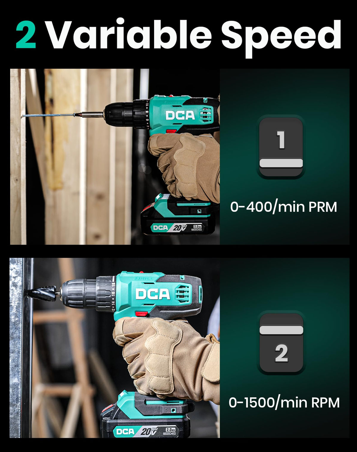 Cordless Drill Set 354 in-lbs Torque 3/8" Keyless Chuck 20V T5314